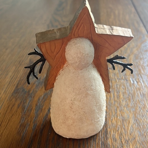 Vintage 1999 Deb Strain Snowman Christmas Ornament Primitive Folk Art - Picture 3 of 9